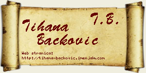 Tihana Backović vizit kartica